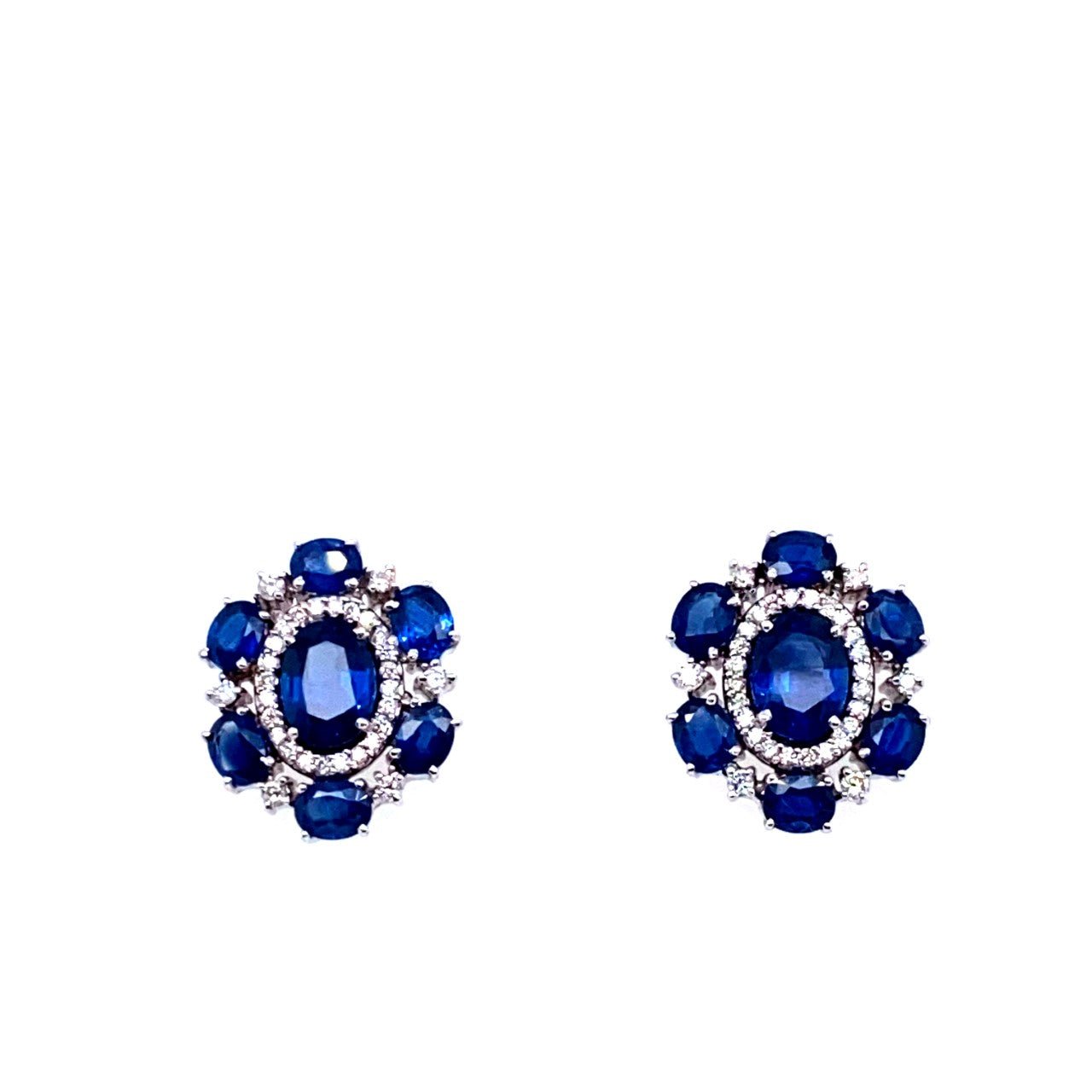 Oval Sappphire And Diamond Earrings - Kelly Wade Jewelers Store