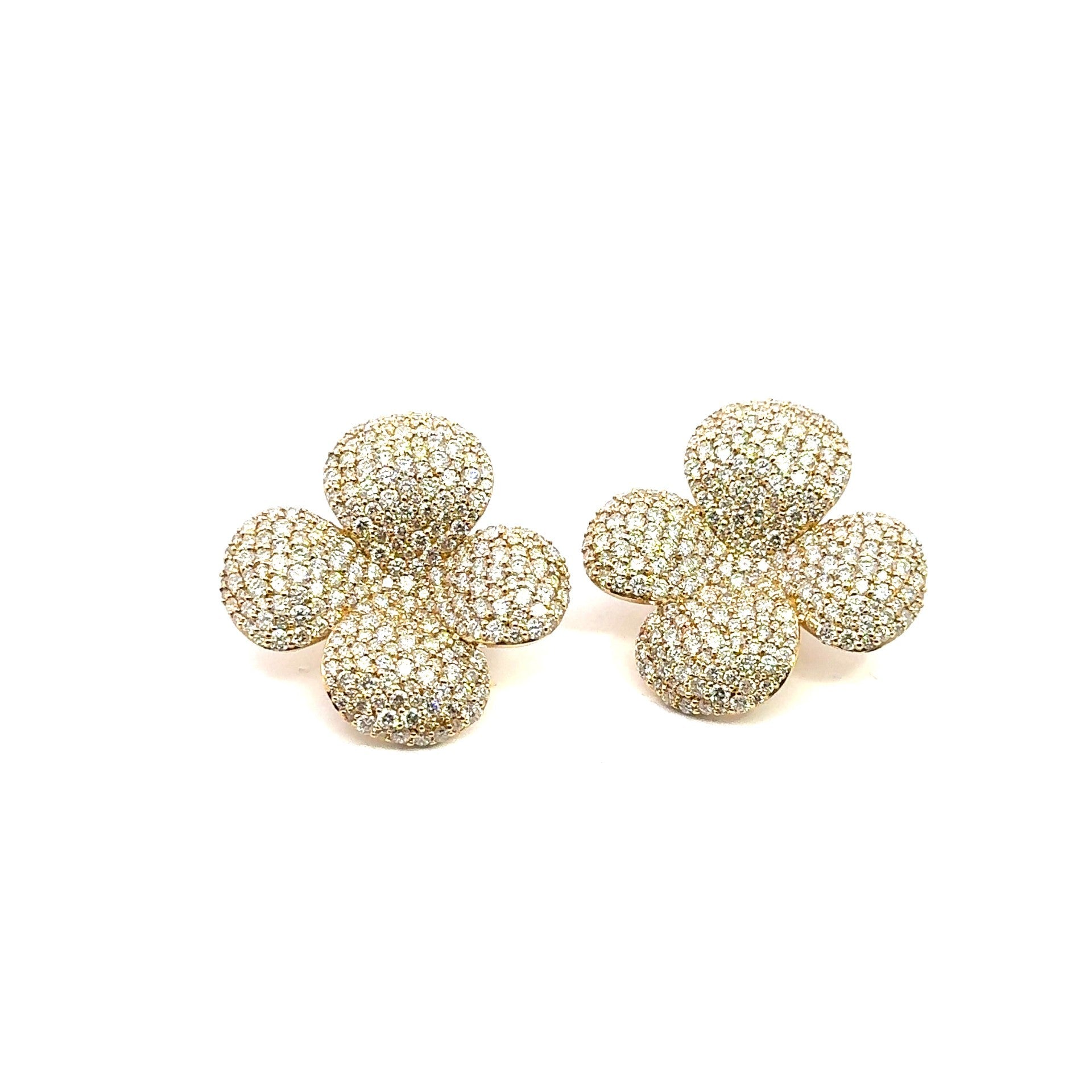 Pave Diamond Flower Earrings - Kelly Wade Jewelers Store