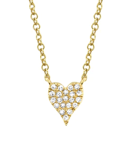 Pave Diamond Heart Necklace - Kelly Wade Jewelers Store