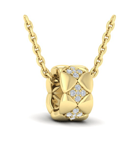 Pave Diamond Kite Shape Rolo On Chain - Kelly Wade Jewelers Store