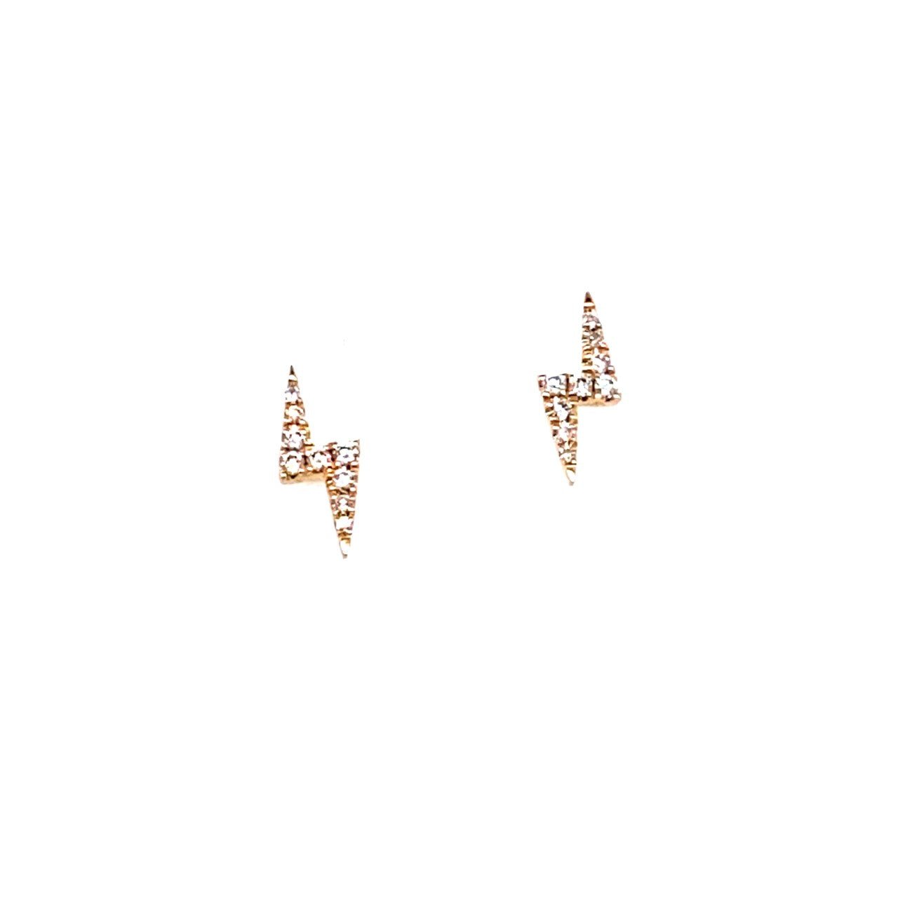 Pave Diamond Lightning Bolt Stud Earrings - Kelly Wade Jewelers Store