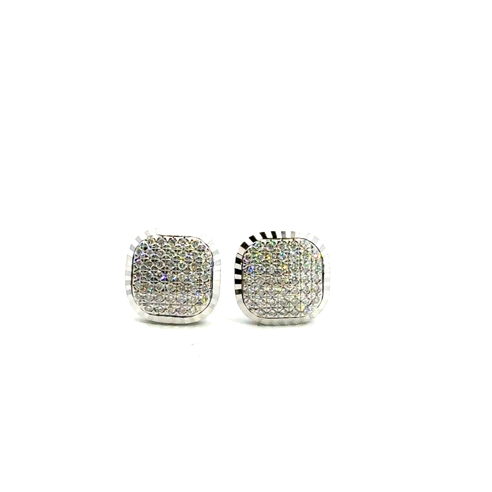 Pave Diamond Square Studs - Kelly Wade Jewelers Store