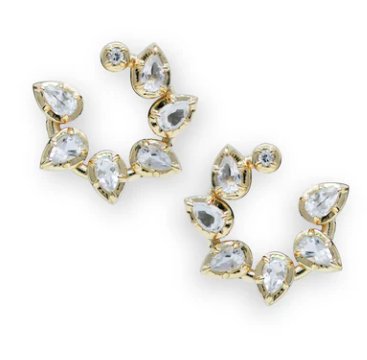 Pear Shaped Clear Topaz And Diamond Earrings - Kelly Wade Jewelers Store