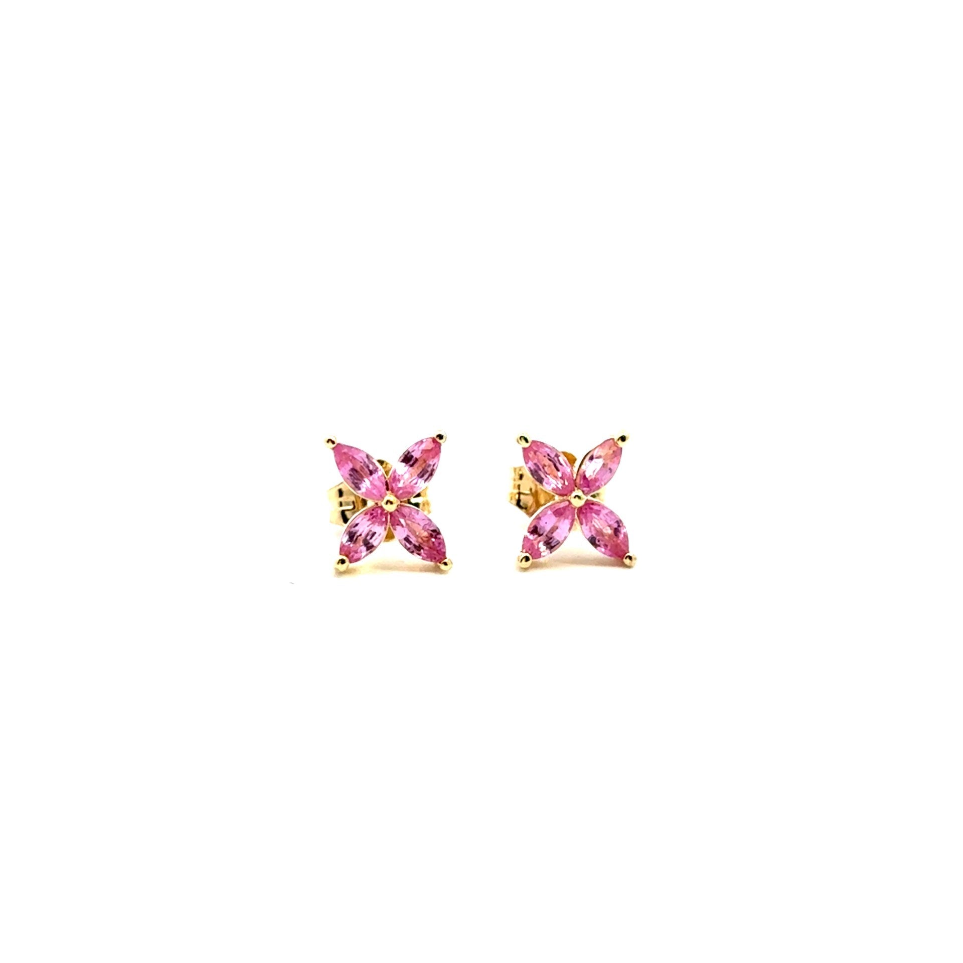 Pink Sapphire Flower Studs - Kelly Wade Jewelers Store