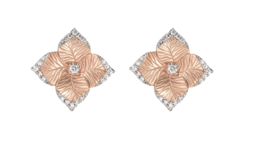 Piranesi Rose Gold Satin Small Flower Earrings - Kelly Wade Jewelers Store