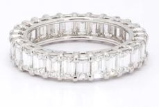 Platinum 25 emerald cut diamon - Kelly Wade Jewelers Store