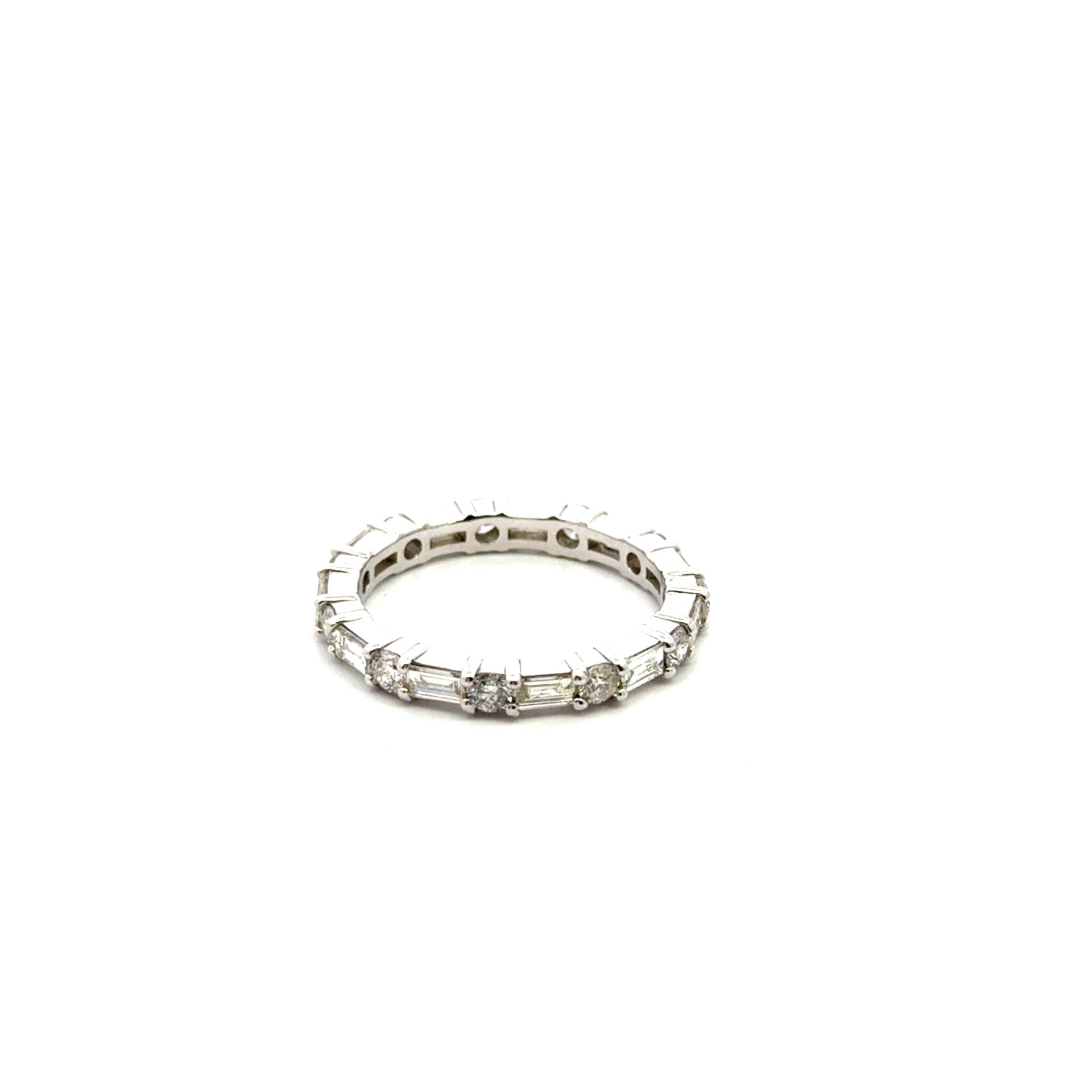 Round and Emerald Cut Diamond Eternity Ring - Kelly Wade Jewelers Store