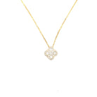 Round Diamond Flower Pendant Necklace - Kelly Wade Jewelers Store