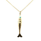 Sapphire Eye Gold Fish Charm - Kelly Wade Jewelers Store