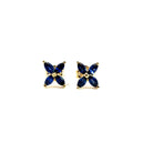 Sapphire Flower Stud Earrings - Kelly Wade Jewelers Store