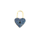 Sapphire Heart Lock Charm - Kelly Wade Jewelers Store