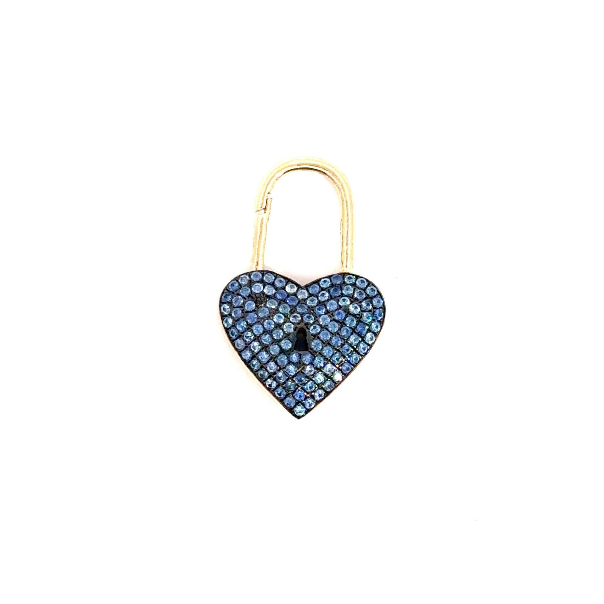 Sapphire Heart Lock Charm - Kelly Wade Jewelers Store