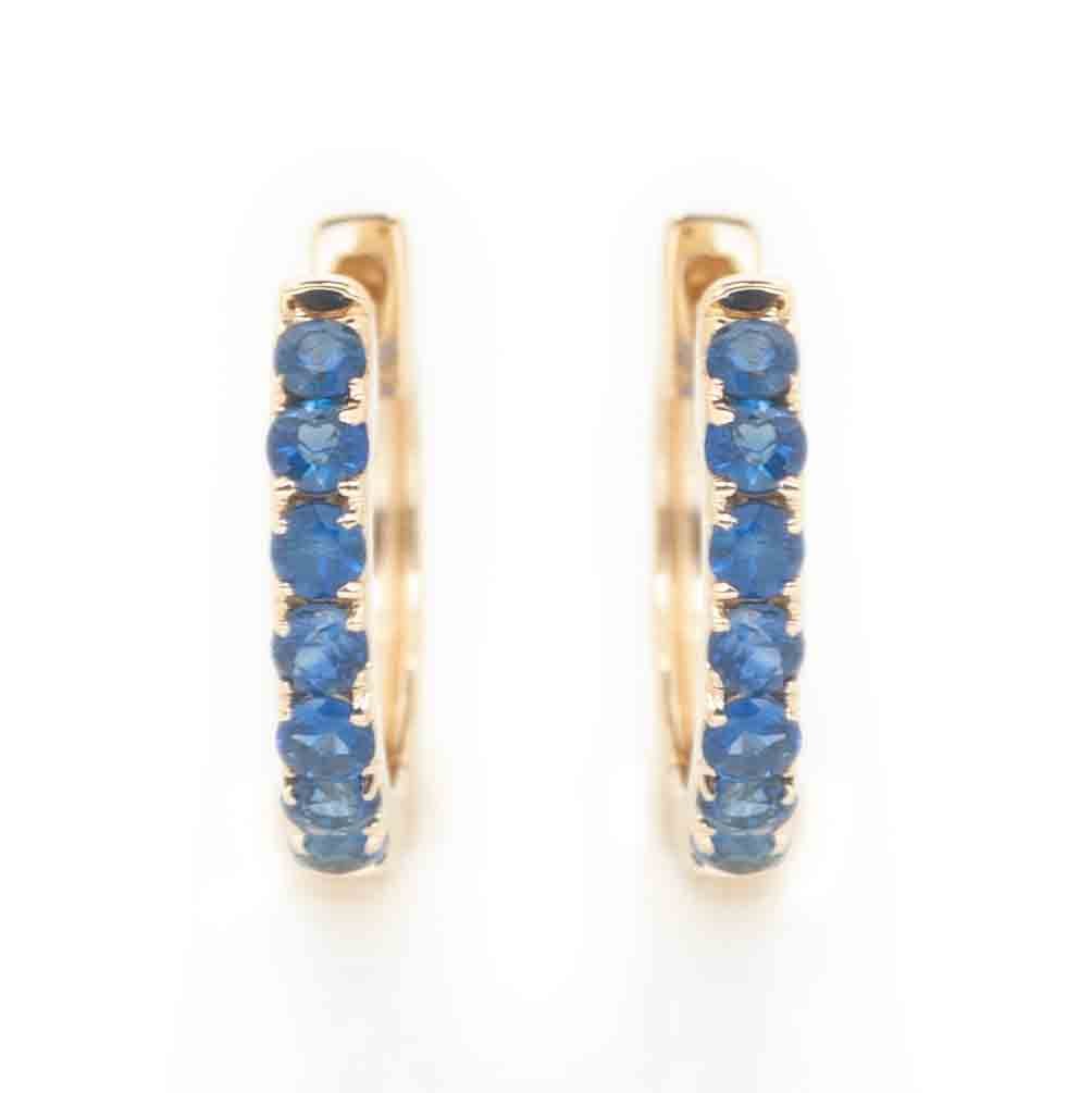 Sapphire Huggie Hoop Earrings - Kelly Wade Jewelers Store