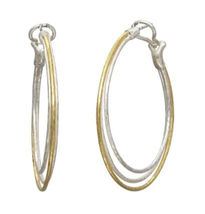 Silver and Gold 3 Open Hoop Earrings - Kelly Wade Jewelers Store