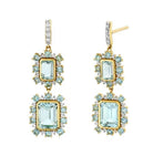 Sloane Street Double Drop Blue Topaz and Diamond Earrings - Kelly Wade Jewelers Store