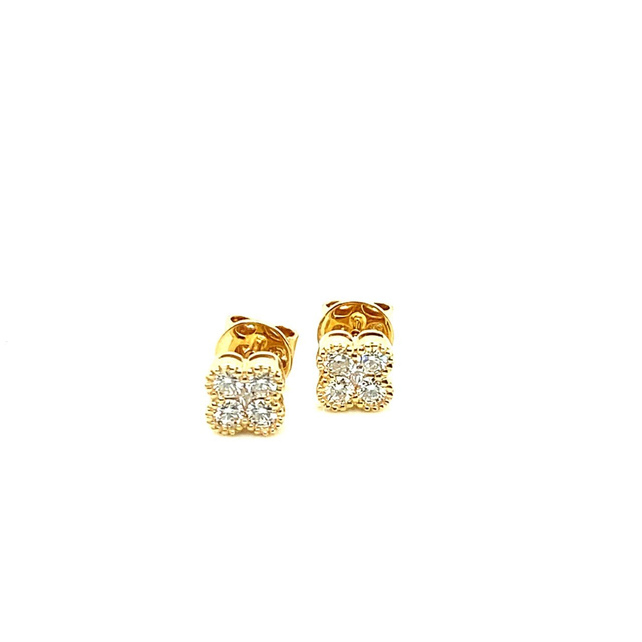 Small Diamond Flower Earrings - Kelly Wade Jewelers Store