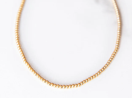 Stainless steel gold bead neck - Kelly Wade Jewelers Store