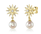 Starburst with Pearl Drop Earrings - Kelly Wade Jewelers Store