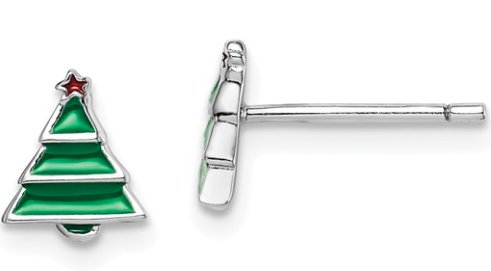 Sterling silver green enamel C - Kelly Wade Jewelers Store