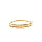 Strie Detail With Diamond Channel Bangle Bracelet - Kelly Wade Jewelers Store