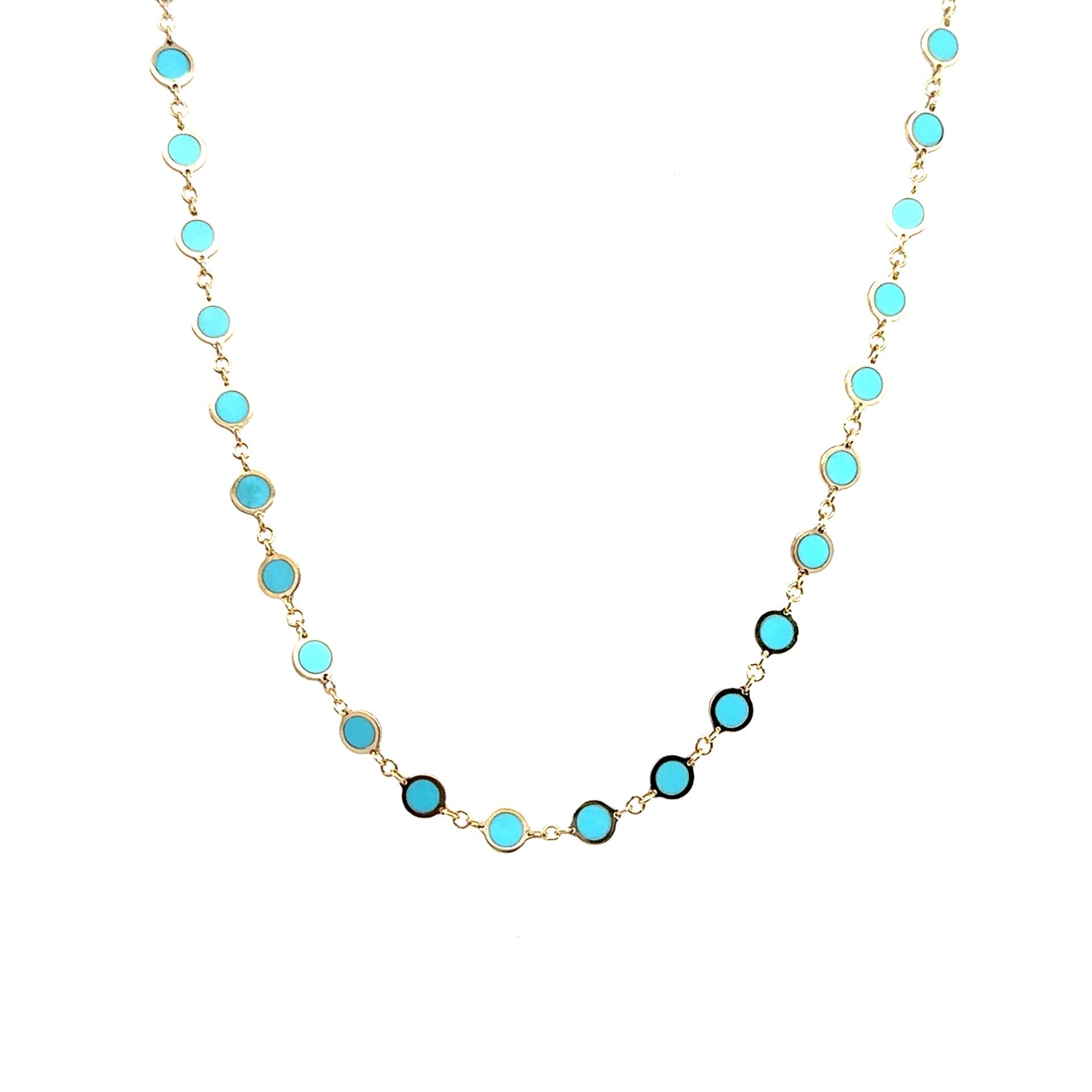 Turqoise Bezel Station Necklace - Kelly Wade Jewelers Store