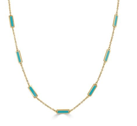 Turquoise Bar Station Necklace - Kelly Wade Jewelers Store