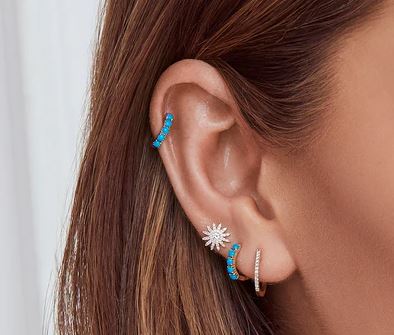 Turquoise Huggie Earrings - Kelly Wade Jewelers Store