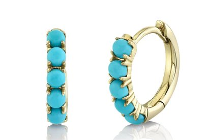 Turquoise Huggie Earrings - Kelly Wade Jewelers Store