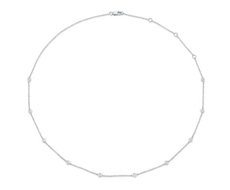 White Gold Diamond by the Yard Necklace - Kelly Wade Jewelers Store