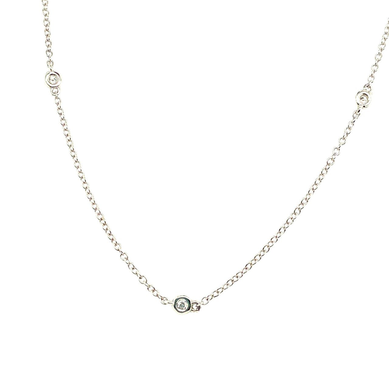 White Gold Diamonds By The Yard Necklace - Kelly Wade Jewelers Store