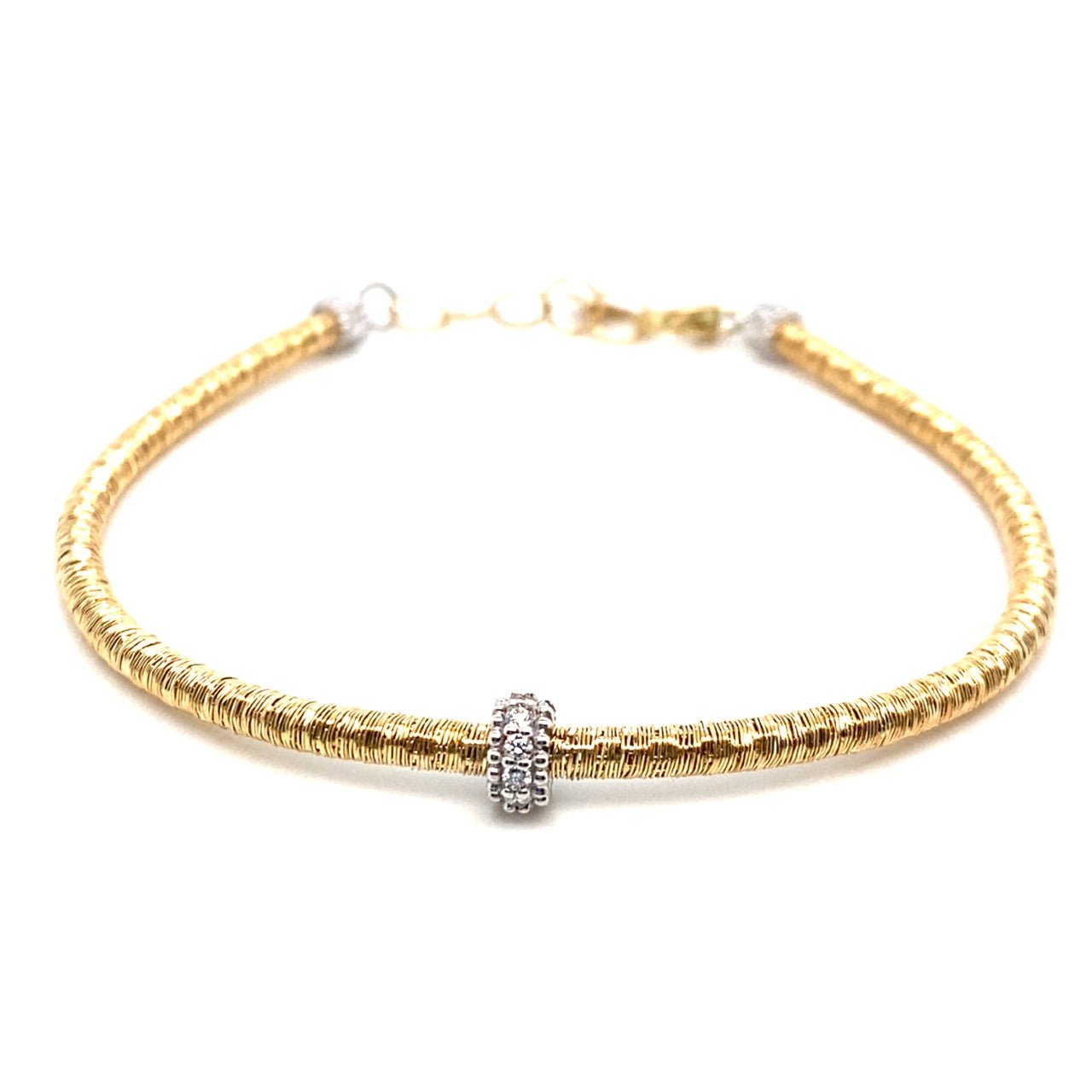 Wrapped Gold Bracelet With Diamond Rondel - Kelly Wade Jewelers Store