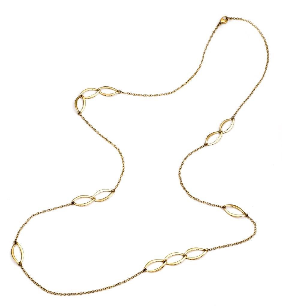 Yellow Gold Necklace with Oval Link Stations - Kelly Wade Jewelers Store