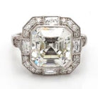 Platinum antique asscher cut d - Kelly Wade Jewelers Store